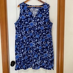 Woman’s, Land’s End, swim Coverup, Blue & White, size 2X.